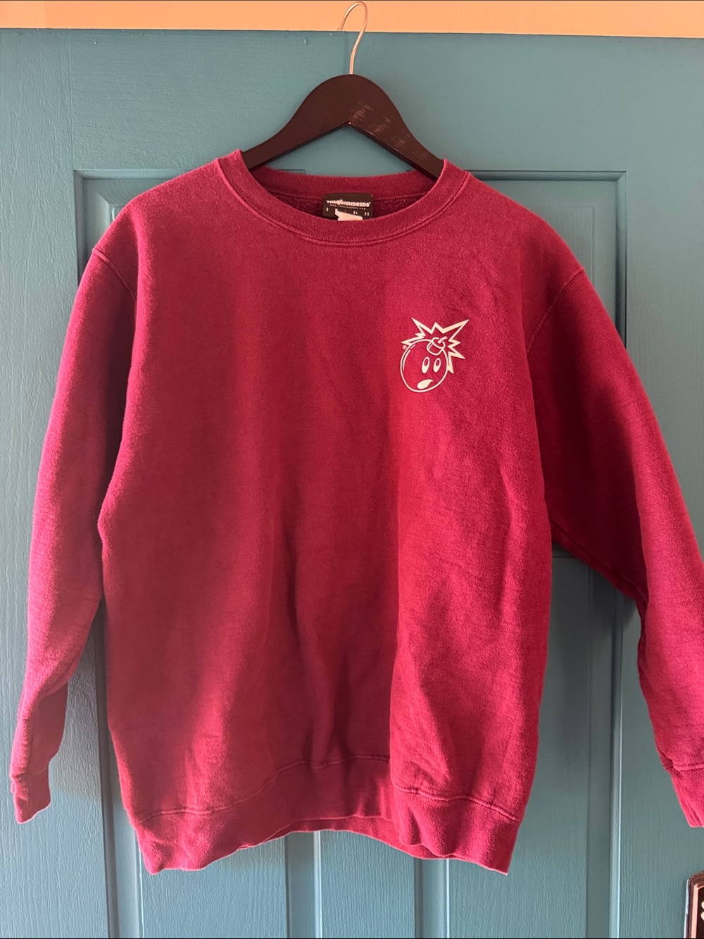 The Hundreds - Men's Crewneck Sweatshirt in Berry with Graphic. LA street brand